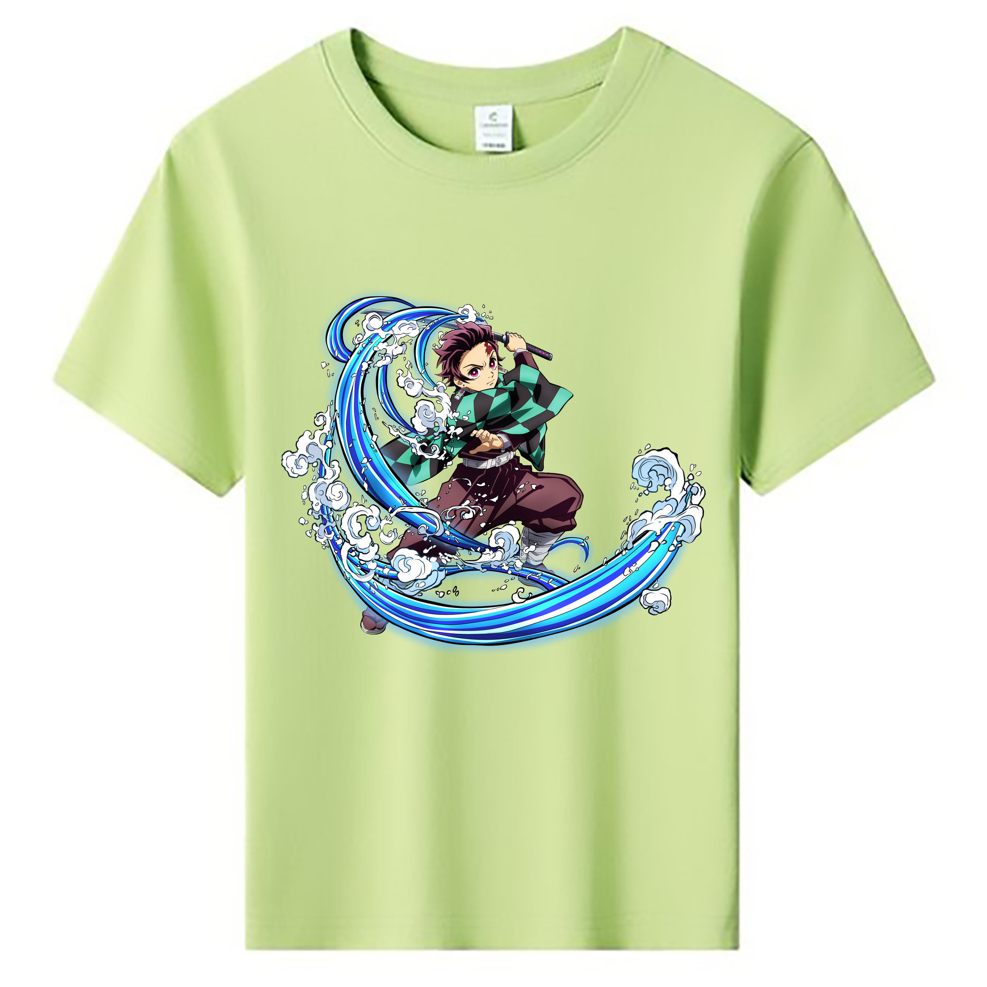 （画像用） 鬼滅の刃 竈門 炭治郎／かまど たんじろう Kamado Tanjirou 綿100％キッズTシャツ（フロントプリント）